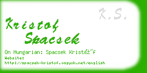 kristof spacsek business card